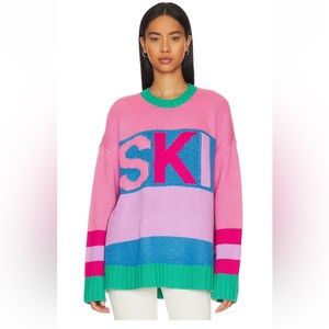 Show Me Your MuMu Pink and Green Crew Neck Sweater
